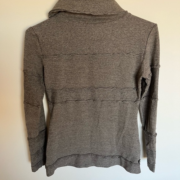 Nomads Hemp Wear Cowl Neck Button Tunic Brown Sweater Medium - Picture 3 of 3